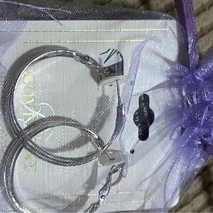 CovenantShiny Silver Hoop Earrings with warranty